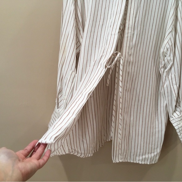 Zara Back Bow Striped Shirt Button Top Oversize White Women’s S New 8437/416 - Picture 9 of 10